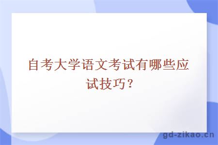 自考大学语文考试有哪些应试技巧？