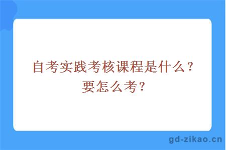 自考实践考核课程是什么？要怎么考？