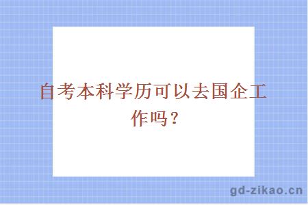 自考本科学历可以去国企工作吗？