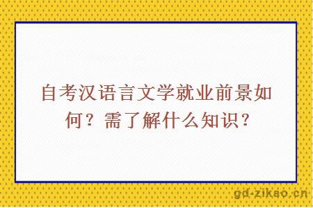 自考汉语言文学就业前景如何？需了解什么知识？