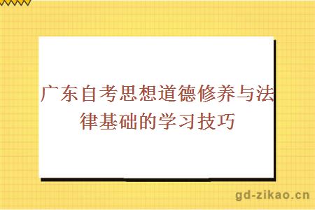 广东自考思想道德修养与法律基础的学习技巧