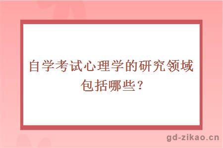 自学考试心理学的研究领域包括哪些？
