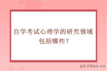 自学考试心理学的研究领域包括哪些？