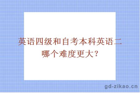 英语四级和自考本科英语二哪个难度更大？