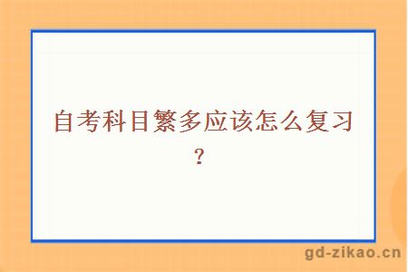 自考科目繁多应该怎么复习？