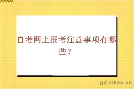 自考网上报考注意事项有哪些？