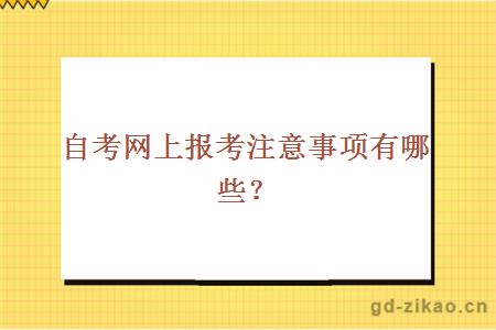 自考网上报考注意事项有哪些？