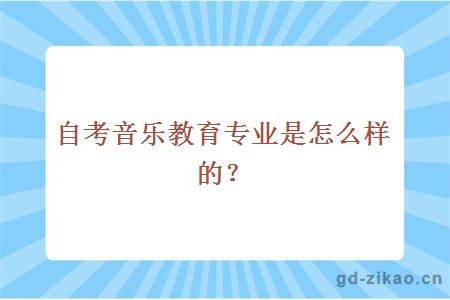 自考音乐教育专业是怎么样的？