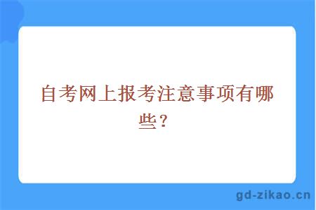 自考网上报考注意事项有哪些？