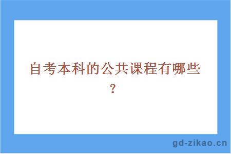 自考本科的公共课程有哪些？