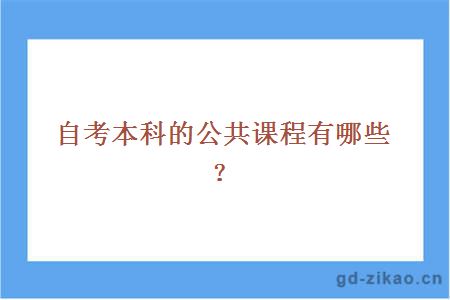 自考本科的公共课程有哪些？