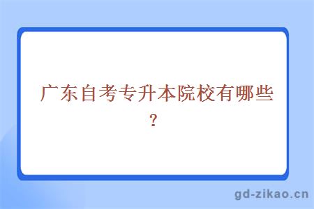 广东自考专升本院校有哪些？