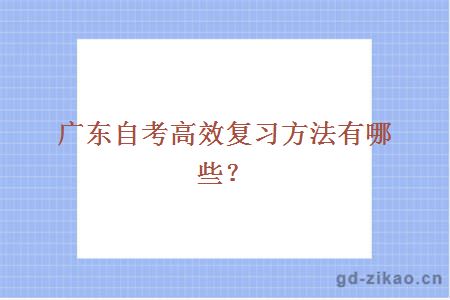 广东自考高效复习方法有哪些？