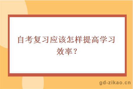 自考复习应该怎样提高学习效率? 