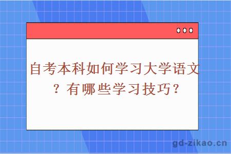 自考本科如何学习大学语文？有哪些学习技巧？