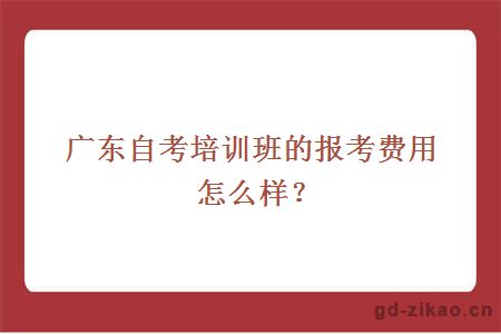 广东自考培训班的报考费用怎么样？