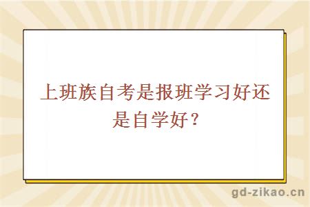 上班族自考是报班学习好还是自学好？