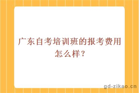 广东自考培训班的报考费用怎么样？