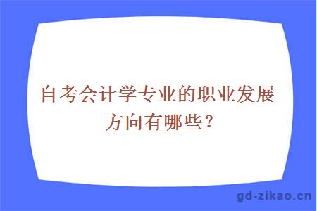 自考会计学专业的职业发展方向有哪些？