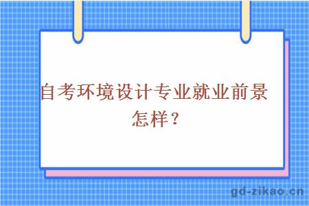 自考环境设计专业就业前景怎样？