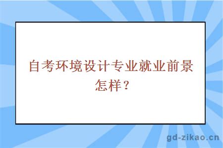 自考环境设计专业就业前景怎样？