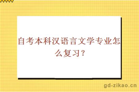 自考本科汉语言文学专业怎么复习？