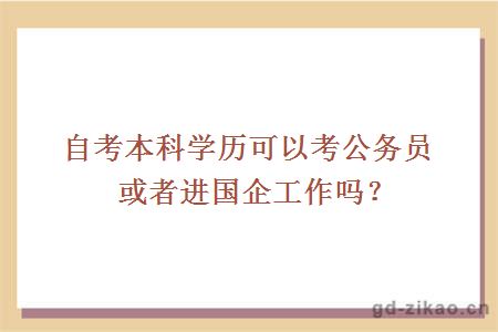 自考本科学历可以考公务员或者进国企工作吗？