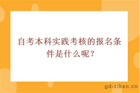 自考本科实践考核的报名条件是什么呢？