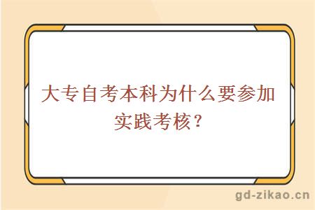 大专自考本科为什么要参加实践考核？