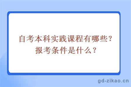 自考本科实践课程有哪些？报考条件是什么？