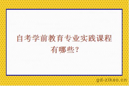 自考学前教育专业实践课程有哪些？