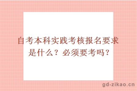 自考本科实践考核报名要求是什么？必须要考吗？