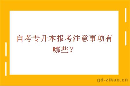 自考专升本报考注意事项有哪些？