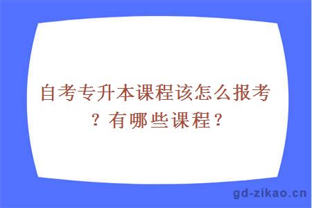 自考专升本课程该怎么报考？有哪些课程？