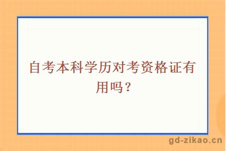 自考本科学历对考资格证有用吗？