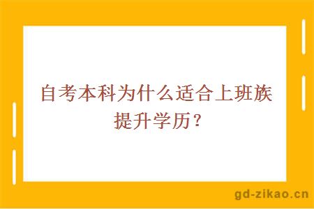 自考本科为什么适合上班族提升学历？