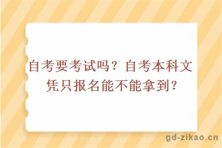自考要考吗？自考本科文凭只报名能不能拿到？