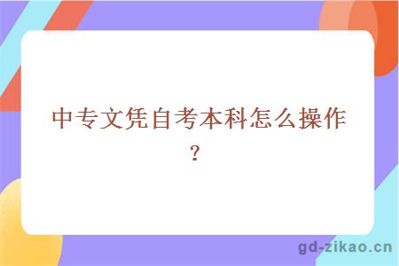 中专文凭自考本科怎么操作？