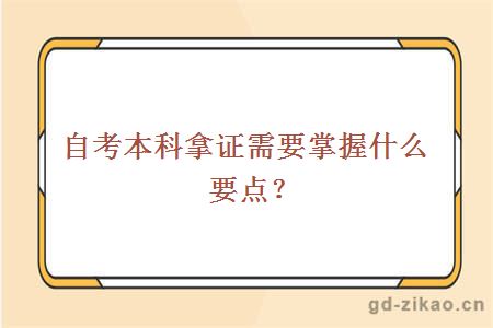 自考本科拿证需要掌握什么要点？