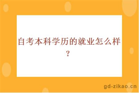 自考本科学历的就业怎么样？