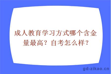 成人教育学习方式哪个含金量最高？自考怎么样？