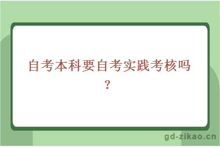 自考本科要自考实践考核吗？