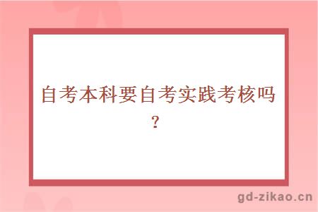 自考本科要自考实践考核吗？
