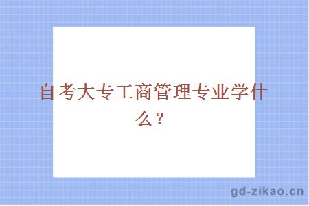 自考大专工商管理专业学什么？