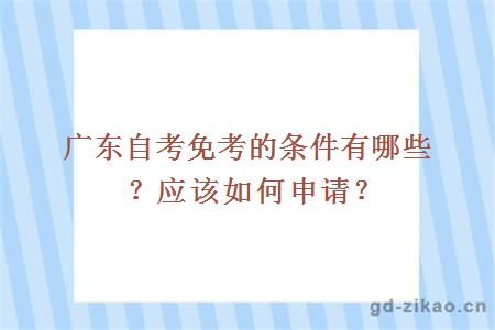 广东自考免考的条件有哪些？应该如何申请？