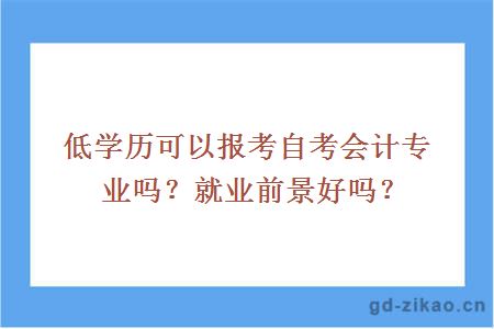 低学历自考可以报考会计专业吗？就业前景好吗？