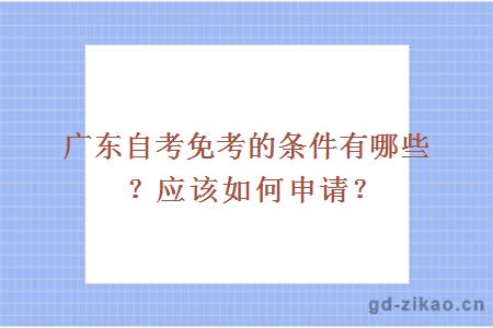 广东自考免考的条件有哪些？应该如何申请？