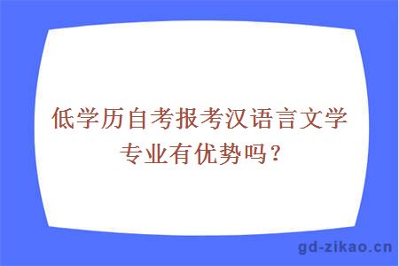 低学历自考报考汉语言文学专业有优势吗？