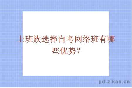 上班族选择自考网络班有哪些优势？