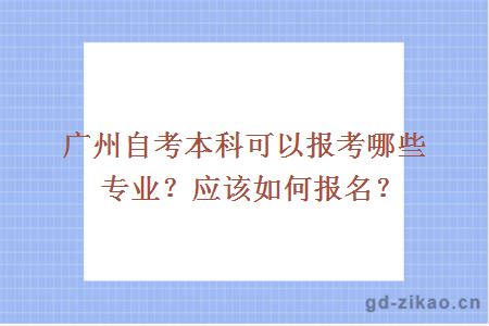 广州自考本科可以报考哪些专业？应该如何报名？